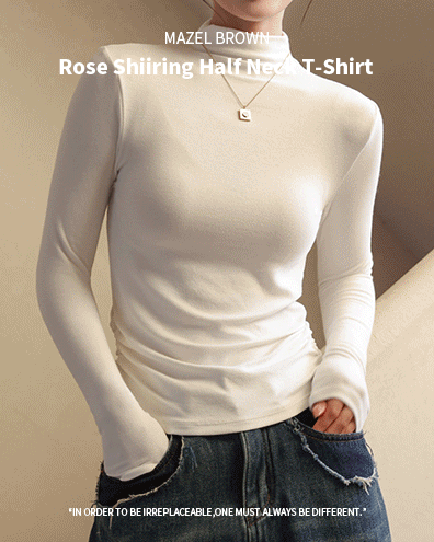 로즈 셔링 하프넥 티셔츠 [1+1]